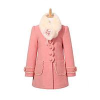 Girl\'s Casual/Daily Patchwork Suit Blazer / Jacket Coat, Polyester Winter / Spring / Fall Pink / Red