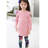 Girl\'s Winter/Spring/Fall Micro-elastic Medium Long Sleeve Clothing Set (Cotton/Polyester)