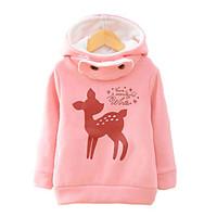 Girl\'s Cotton Cartoon Deer Fashion Spring/Fall/Winter Going out/Casual/Daily Warm Thickness Children Hoodies Sweater