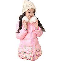 Girls Fashionable Spring/Fall Long The Waist Yarn Splicing Cotton-Padded Clothes