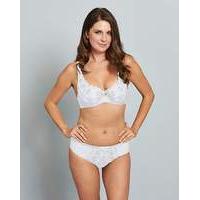 Gina Embroidered White Balcony Bra