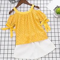 girls hollow sets cotton summer short sleeve clothing set