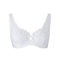 Gina Embroidered White Balcony Bra