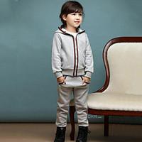 Girl Casual/Daily Striped Sets, Cotton Spring Fall Long Sleeve Clothing Set