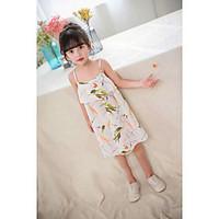 girls print lattice dress cotton summer sleeveless