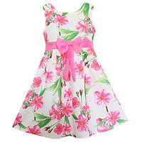 Girls Pink Peach Blossom Flower Party Wedding Princess Baby Child Clothes Dresses