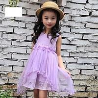 Girl\'s Cotton Fashionable Sweet Fairy Costumes Dance Skirt Hem Falbala Dovetail The Princess Dress