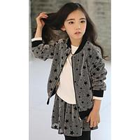 Girl\'s Casual/Daily Leopard Clothing SetPolyester Fall Gray