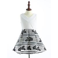 girls lattice print dress cotton summer sleeveless