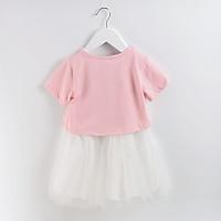 girls casualdaily solid dress cotton summer short sleeve