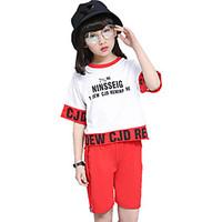 Girl Casual/Daily Plaid Sets, Cotton All Seasons Long Sleeve Clothing Set