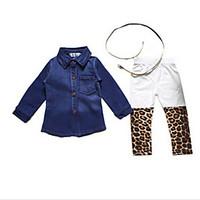 girls clothing set cotton winter spring fall blue