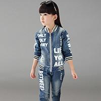 girls casualdaily school patchwork sets cotton spring fall long sleeve ...