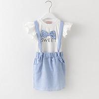 girls striped patchwork sets cotton summer short sleeve clothing set