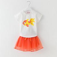 girls print patchwork sets cotton polyester summer short sleeve clothi ...