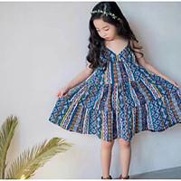 girls lattice dress cotton summer sleeveless