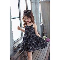 girls print lattice dress cotton summer sleeveless