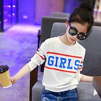 Girl\'s Fashion Going out Casual/Daily Holiday Print Tee Spring/Fall Children Cotton Long Sleeve Cartoon Base Shirt Blouse