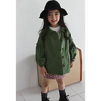 girls casualdaily solid down cotton paddedcotton winter green