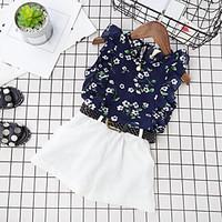 girls going out casualdaily floral sets rayon polyester summer sleevel ...