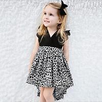 Girl\'s Going out Casual/Daily Animal Print Patchwork Dress, Rayon Polyester Summer Sleeveless