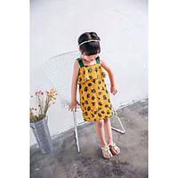 girls print lattice dress cotton summer sleeveless