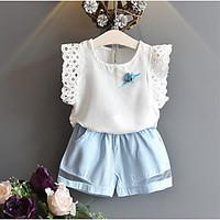 girls casualdaily print sets cotton rayon summer short sleeve clothing ...