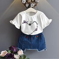 girls casualdaily print sets cotton rayon summer short sleeve clothing ...