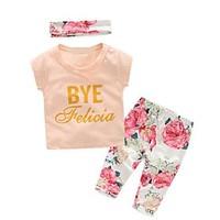 Girl\'s Casual/Daily Floral Clothing SetCotton Summer Pink