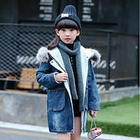 Girl Casual/Daily Solid Down Cotton Padded, Cotton / Polyester Winter / Spring / Fall Long Sleeve