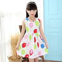 Girls Dress Balloon Smile 100% Cotton Party Birthday Casual Kids Clothing