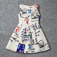 girls going out casualdaily print dress rayon summer sleeveless