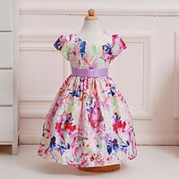 girls casualdaily holiday school floral dress cotton polyester summer  ...