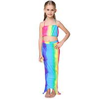 Girl Ruffle Rainbow Swimwear, Cotton Polyester