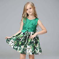 Girl\'s Party/Cocktail Solid Dress, Polyester / Blended Cotton All Seasons Sleeveless