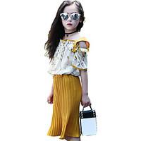 Girl Casual/Daily Plaid Sets, Cotton All Seasons Long Sleeve Clothing Set