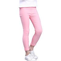 girls solid color jeans cotton summer all seasons