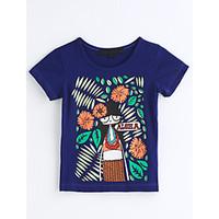 girls geometic print tee cotton summer short sleeve