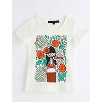 girls geometic print tee cotton summer short sleeve