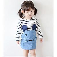 Girl\'s Casual/Daily Striped DressCotton Fall Blue