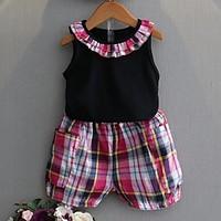 girls casualdaily floral plaid sets cotton rayon acrylic summer short  ...