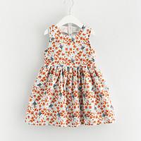 girls print dress cotton polyester summer sleeveless