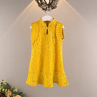 girls floral lace dress cotton polyester summer sleeveless