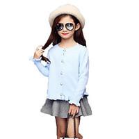 girls casualdaily solid sweater cardigan rayon others spring fall blue ...