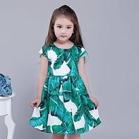 girls going out partycocktail patchwork dress polyester summer sleevel ...