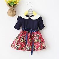 girls pink red yellow dress floral cotton all seasons