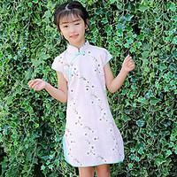 girls floral dress cotton summer short sleeve