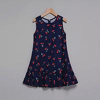 girls print dress cotton polyester sleeveless