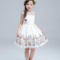 Girl\'s Floral Dress, Polyester Summer Sleeveless