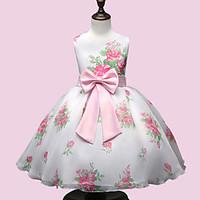 girls casualdaily floral dress polyester all seasons sleeveless